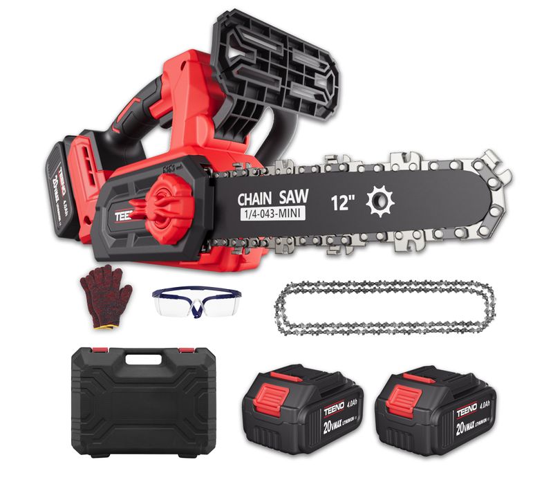 Tronçonneuse électrique Sans Fil à Moteur Brushless De 12 Pouces Et 1200 W, 2 Batteries De 4,0 Ah