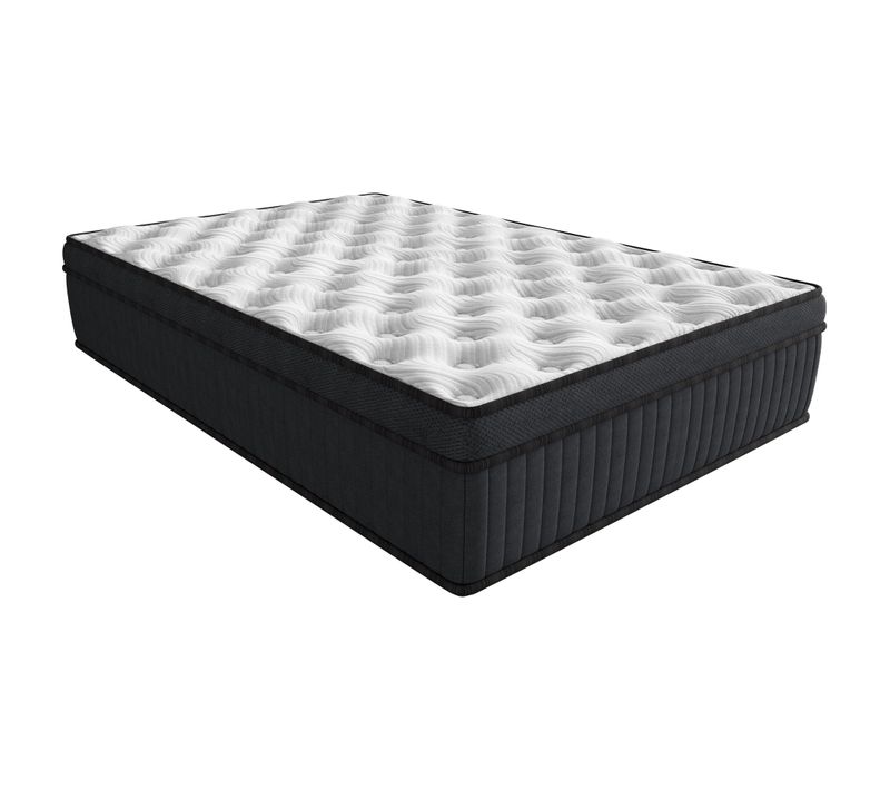 Matelas Ressorts Ensachés 120x190 Cm Somniae , Accueil Mémoire De Forme, 30 Cm D'épaisseur, Noir