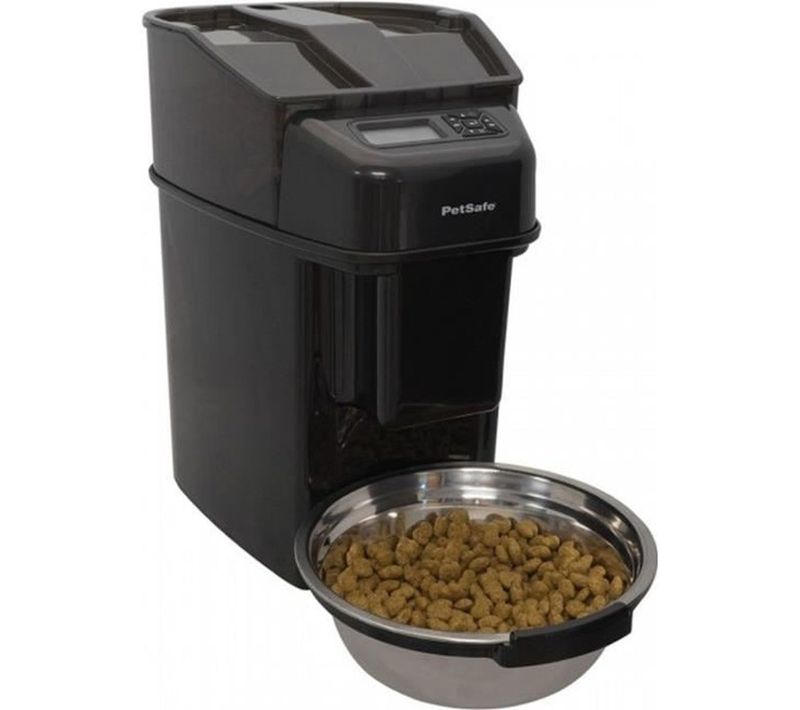 Distributeur Automatique Programmable Croquettes 5,6 L — 12 Repas, Portions Réglables