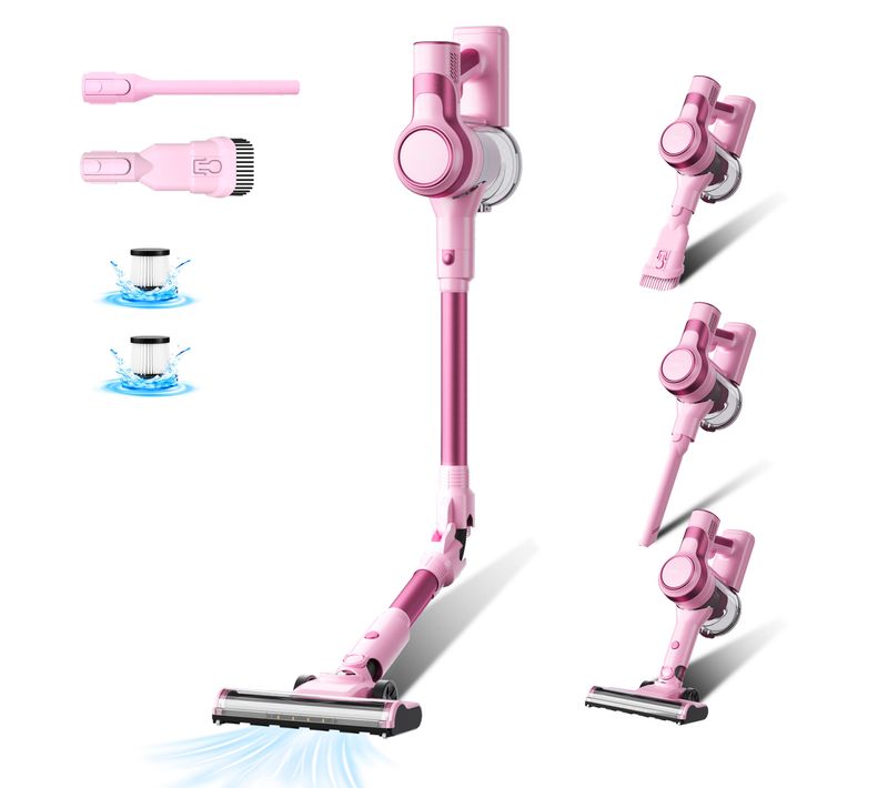 Aspirateur Balai Sans Fil, 33kpa, 320w, Rose