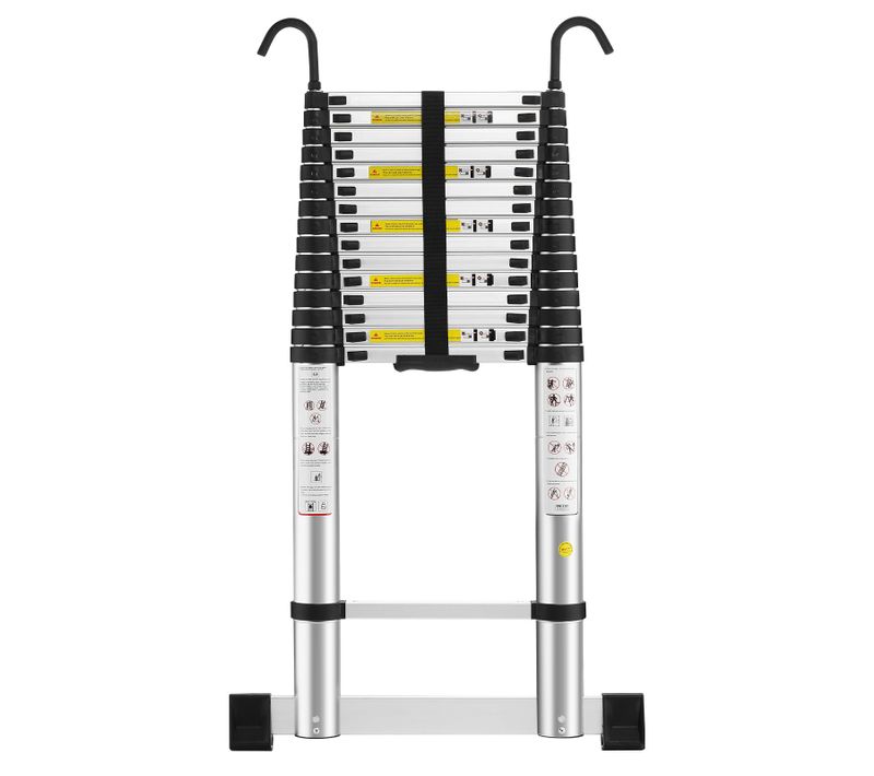 échelle Télescopique Pliante Diy En Aluminium De 6,2 M Avec Crochets, Charge Max. 150 Kg, Robuste