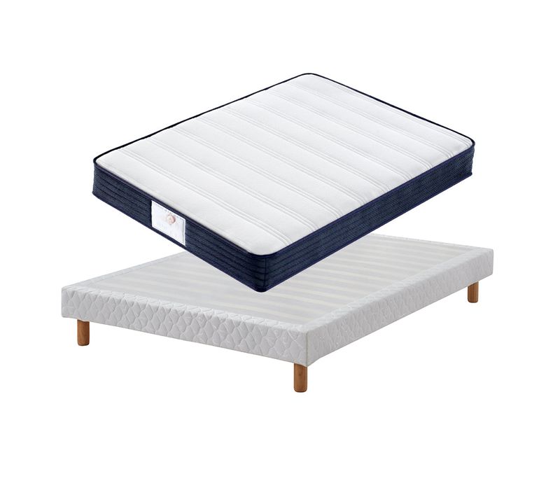 Ensemble Matelas ressort 160x200 cm Epaisseur 22 cm + Sommier tapissier