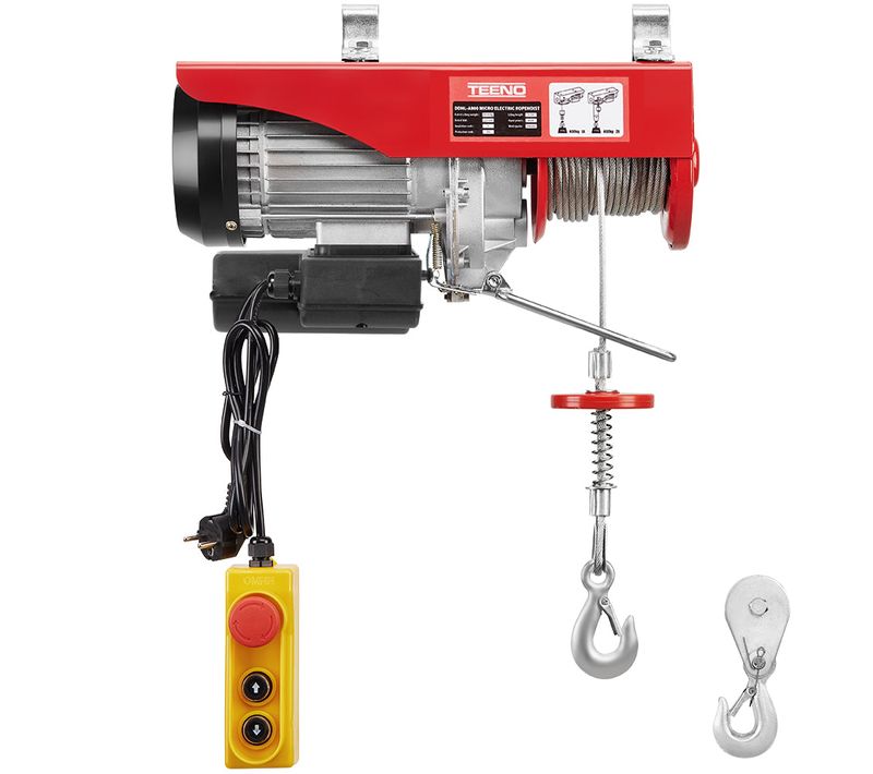 Palan électrique 1800w 20 Mètres, Suspension Simple Et Double 500kg/1000kg, 6 /12 M/min