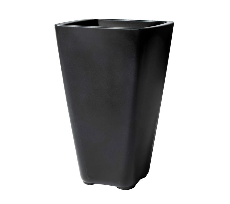 Step2 Bridgeview - Pot De Fleur Grand - Onyx Noir - 42,8 X 42,8 X 66 Cm - Jardinière Balcon Léger Et