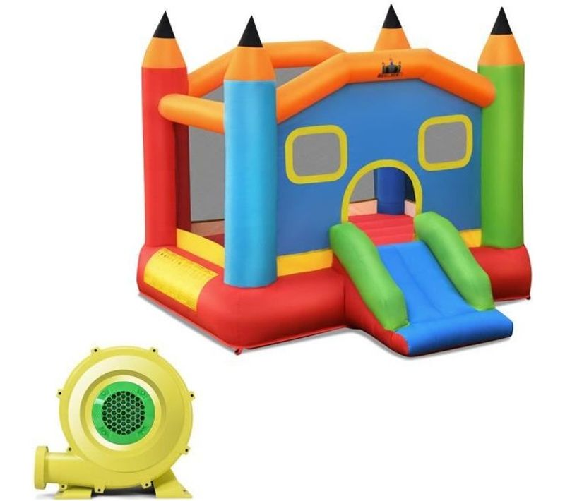 Aire De Jeux Gonflable Avec Souffleur 480w Pour Enfant Toboggan Kit De Réparation Piquet Charge 90kg