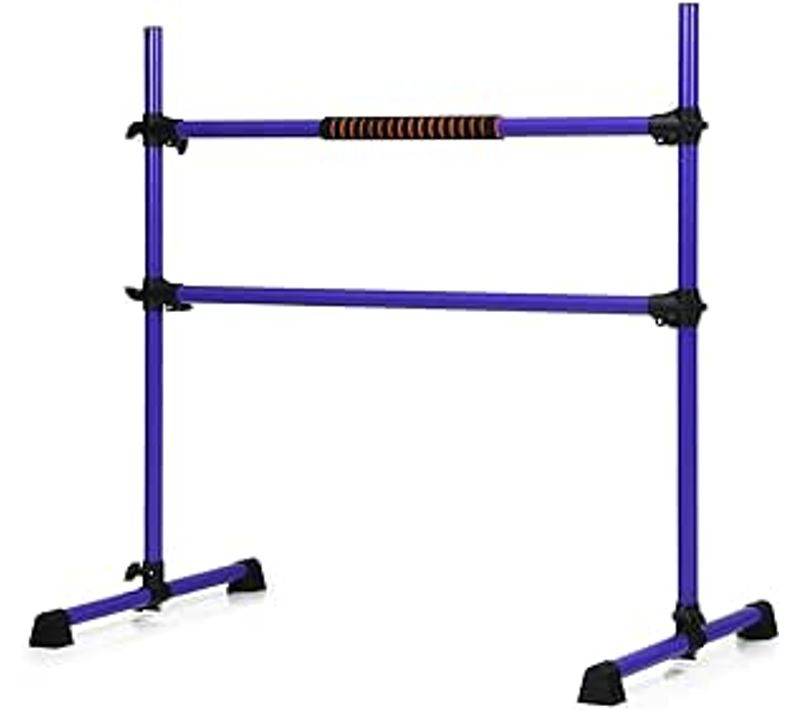 Double Barre De Danse Classique Hauteur Réglable 20-119cm Avec Eponge Base Rotative Charge Max 50kg