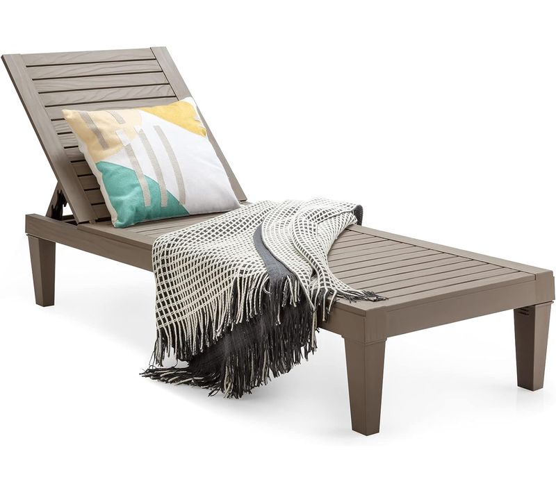 Bain De Soleil Inclinable Chaise Longue Dossier Réglable Sur 5 Positions Charge 180kg Marron