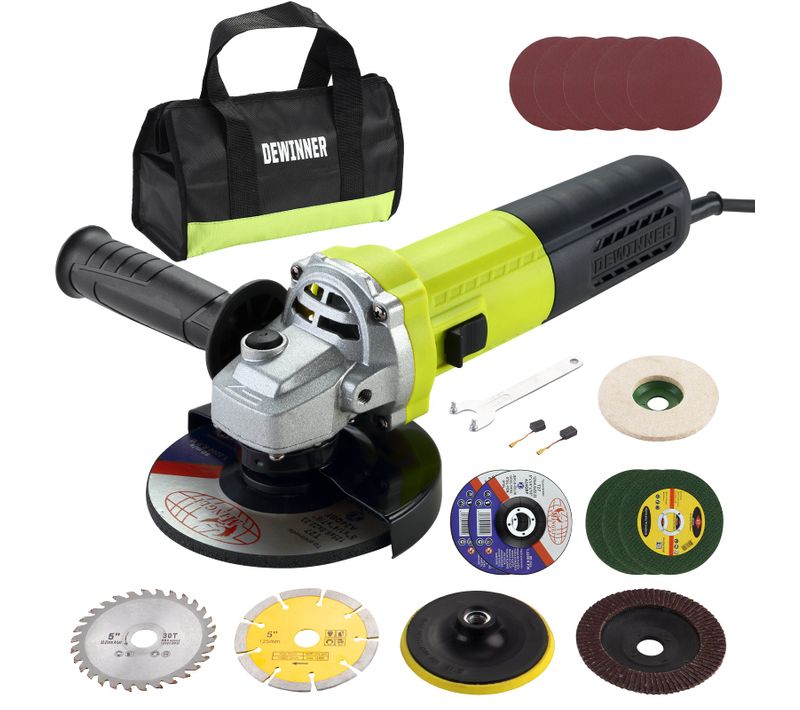 Meuleuse D'angle 125 Mm 1000 W Variable 2000–12000 Tr/min, 20 Accessoires + Sac En Toile