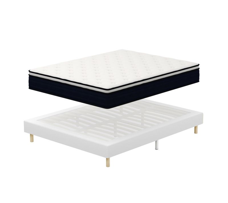 Ensemble Matelas à Ressorts 160x200 Cm Epaisseur 25 cm+ Sommier à Lattes