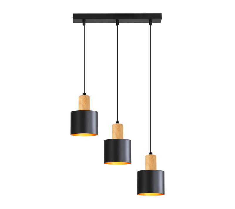 Suspension 3 Luminaire Suspension Noir Réglable En Hauteur Suspension E27 Pour Cuisine Chambre