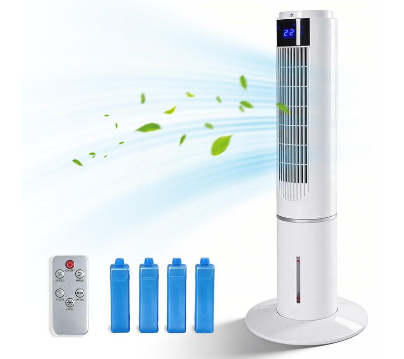 Ventilateur Colonne Rafraîchissant 2 En 1 – 80w 3 Modes Oscillation 90° Avce Télécommande Pour Salon