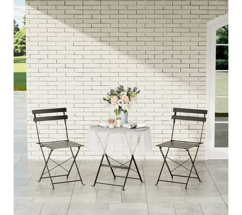 Lot De 3 Meubles De Jardin De Balcon, Bistrot Bar Salon De Jardin Exterieur 2 Personnes