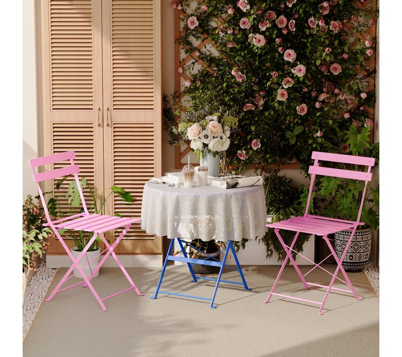 Lot De 3 Meubles De Jardin De Balcon, Bistrot Bar Salon De Jardin Exterieur 2 Personnes