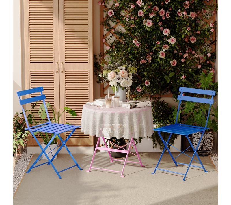 Lot De 3 Meubles De Jardin De Balcon, Bistrot Bar Salon De Jardin Exterieur 2 Personnes