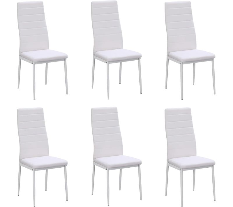 Ensemble De 6 Chaises De Salle À Manger, Chaise De Bureau Blanche