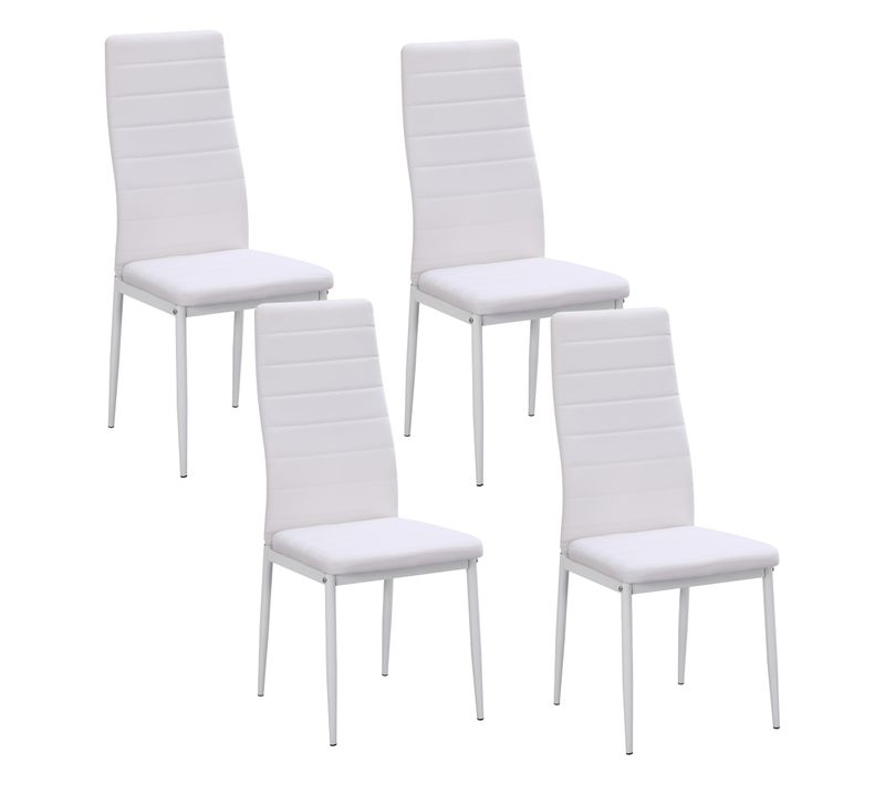 Ensemble De 4 Chaises De Salle à Manger Blanches, Chaise De Bureau