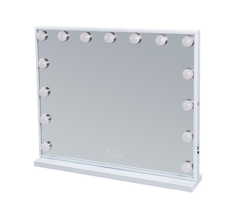 Miroir de maquillage hollywood coiffeuse mural avec lumineux 58x46cm