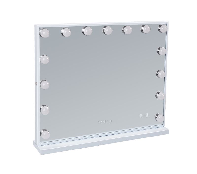 Miroir de maquillage hollywood coiffeuse mural avec lumineux 58x46cm - Enceinte Bluetooth