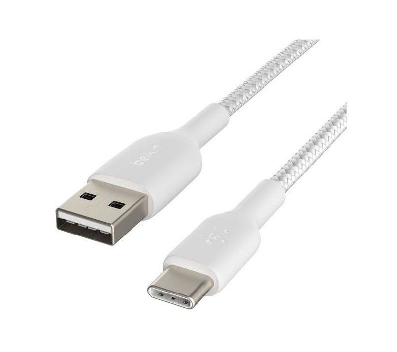 Câble Tressé - USB-a Vers USB-c - 3 M - Blanc