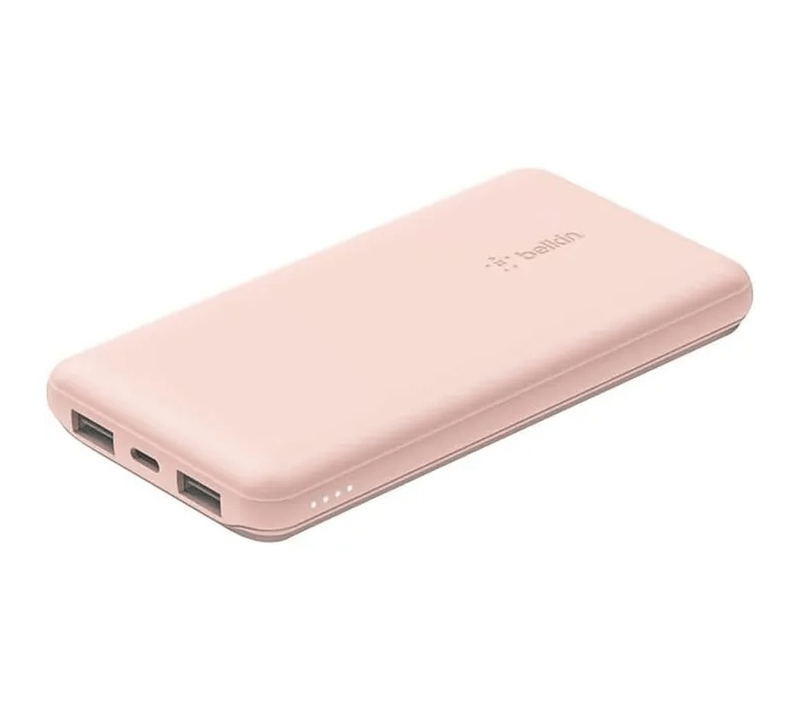 Powerbank 10 000 Mah - 3 Sorties (2x USB-a, USB-c 15w) Rose