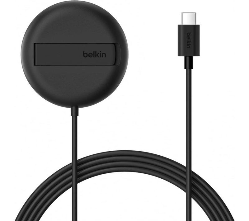 Boostcharge Pro — Chargeur Sans Fil 15w Qi2 Magsafe Compatible, Noir, Câble USB-c 2 M