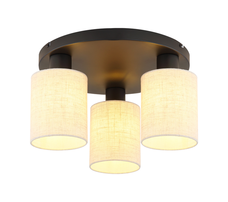Plafonnier Spots De Plafond Noir Vintage 3 Flammes E27 Sans Ampoule