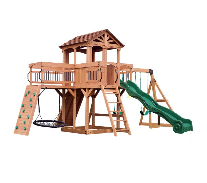 Backyard Discovery Sterling Point Swing Set, Aire De Jeux En Bois - Aire De Jeux Extérieur Avec