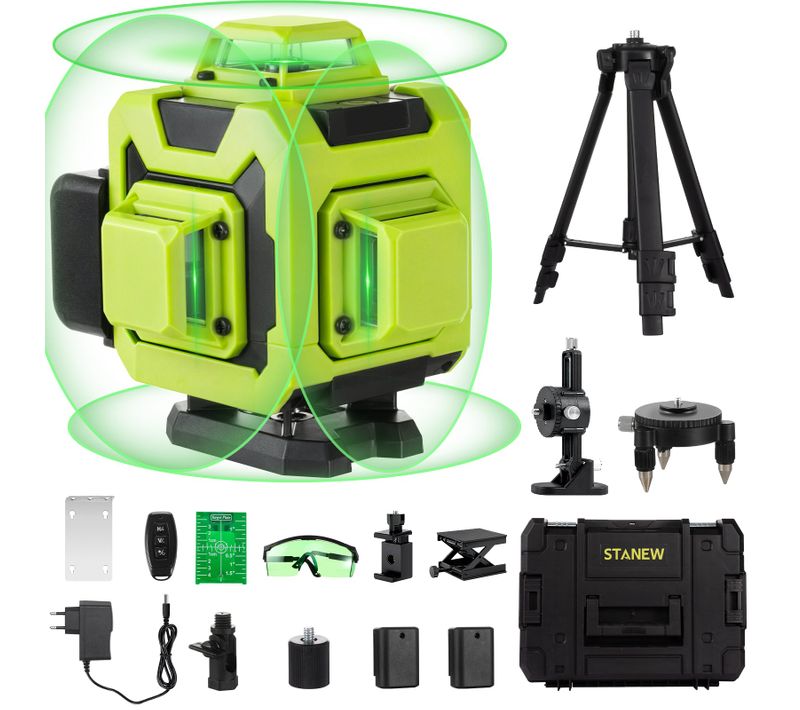 Niveau Laser 4 X 360° vert 4d 16 Line Ligne Laser Verte Horizontal Et Verticale