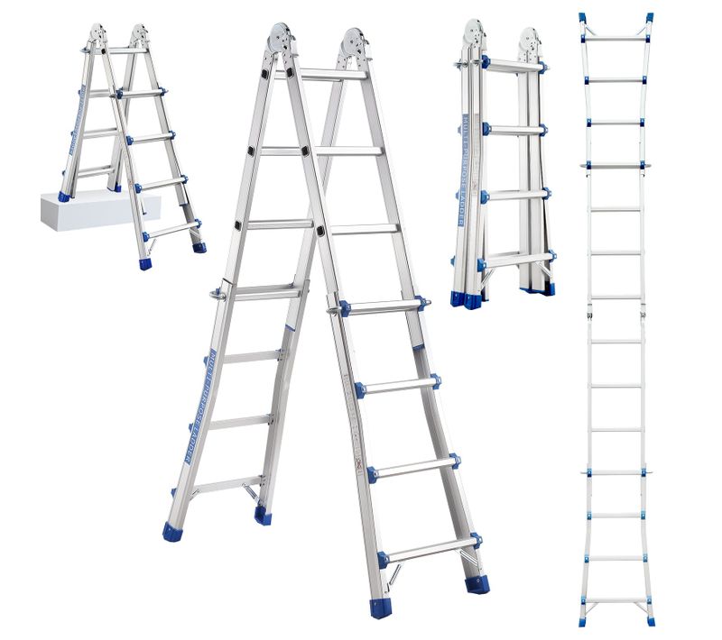 Echelle Telescopique 4m, échelle Télescopique En Aluminium, Escabeau 4x4 Marches, Marchepieds