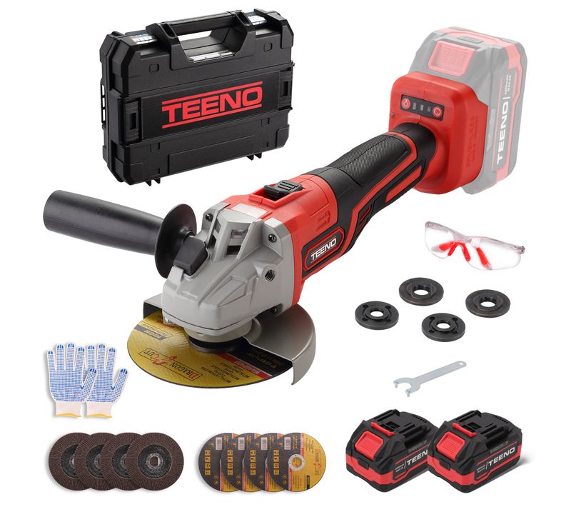 Meuleuse D'angle Sans Fil, 21v 1000w Avec 2 Batteries 4.0ah, 9100rpm Moteur Brushless, Disques De