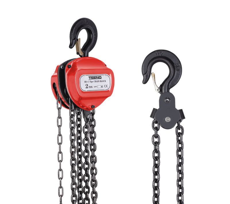 Palan À Chaîne Manuel Con Gancio Per Carichi Pesanti, 2 Tonnes, Hauteur De Levage 5 M, Rouge