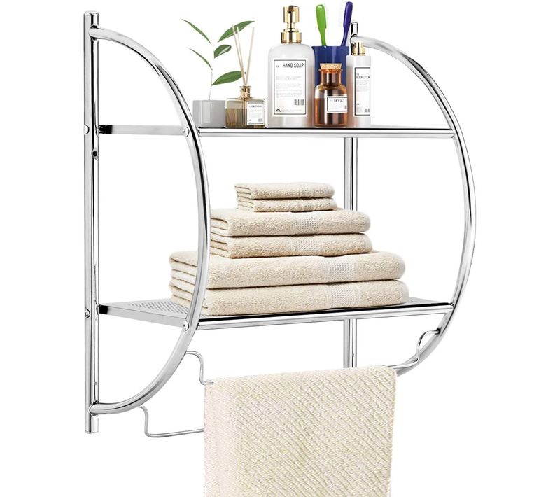 Etagère Murale De Salle De Bain - 45 x 25,5 x 55 Cm