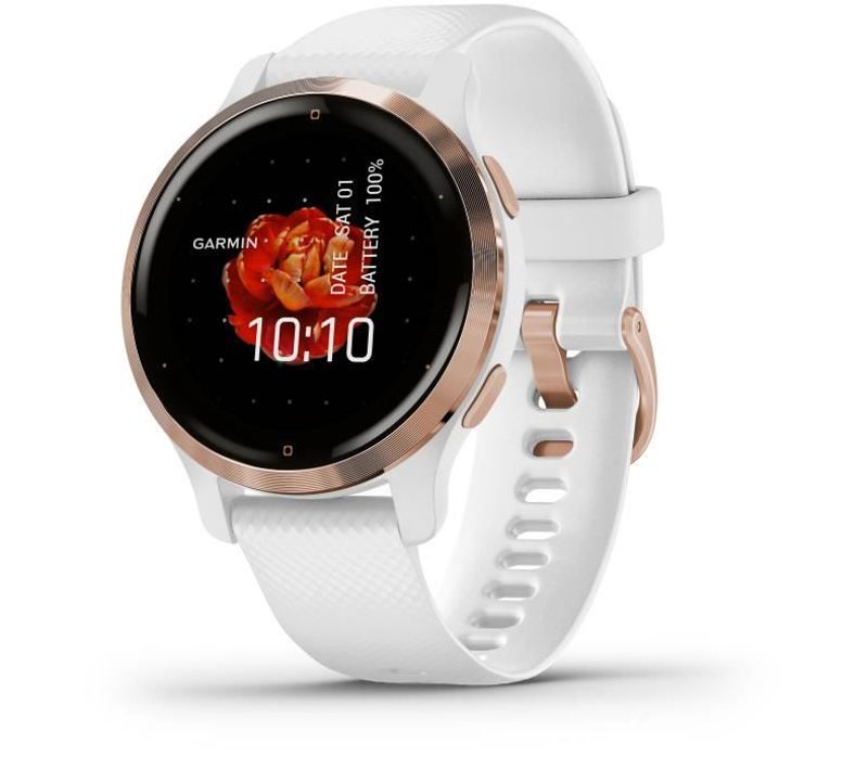 Venu 2s - Montre Connectée Gps - Rose Gold - Bracelet Blanc