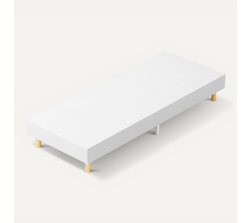 Sommier Tapissier à Lattes 80x200cm en kit Blanc, 6 Pieds