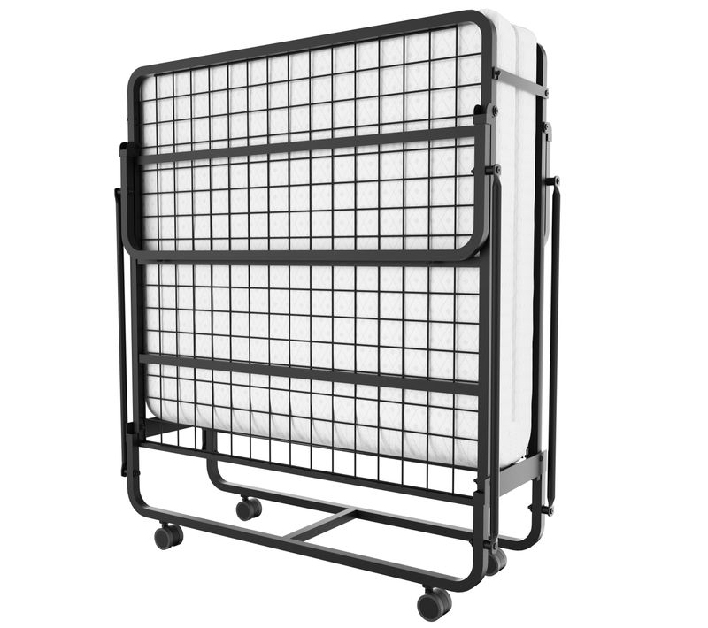 Lit Pliant 1 Personne 90x190 Cm Avc Matelas En Mousse De 10cm, Charge 300 Kg