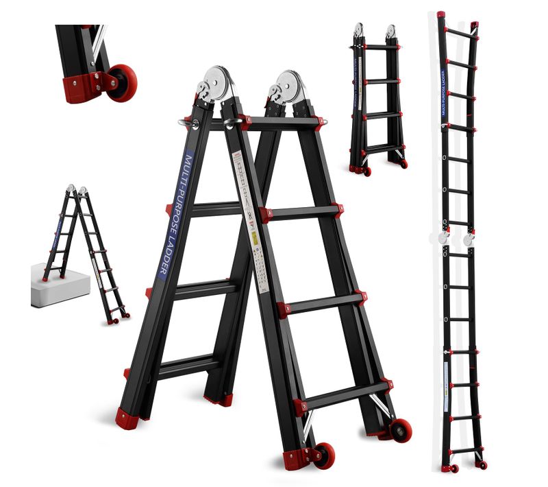 échelle Télescopique à Cadre En Aluminium 4m, échelle Extensible En Aluminium, Pliable