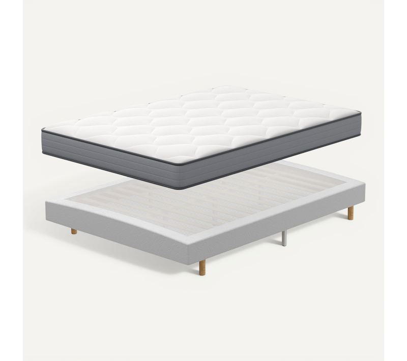 Ensemble Matelas Ressorts 140x200cm Epaisseur 20 cm double face + sommier tapissier