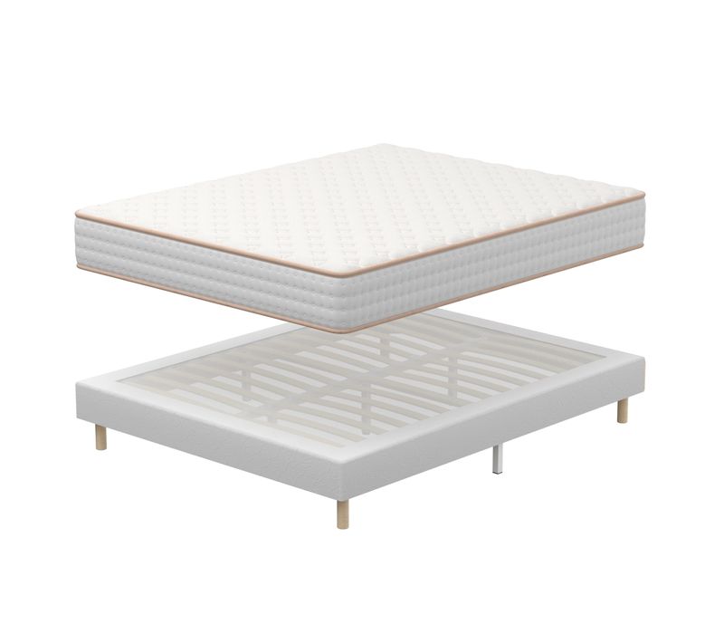Ensemble Matelas Mousse 160x200 cm Epaisseur 18 cm + Sommier tapissier