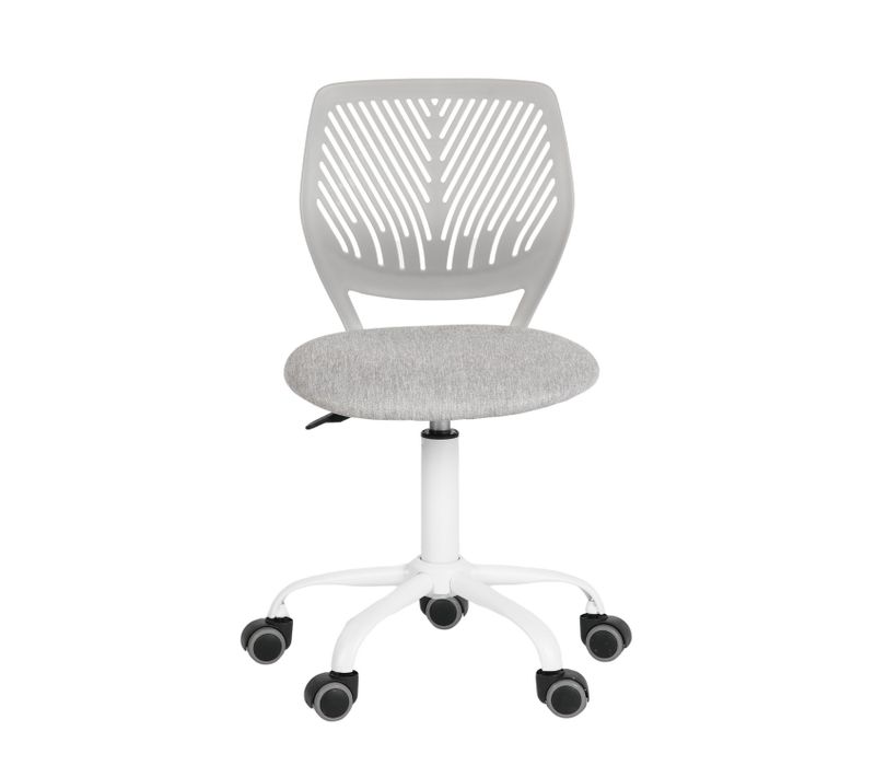 Chaise De Bureau Pivotante Réglable En Tissu Ergonomique Sans Accoudoirs Gris Clair