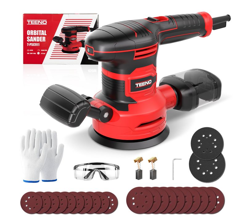 Ponceuse Excentrique Filaire 450w, 13000rpm, D.125mm et D.150mm, 6 Vitesses