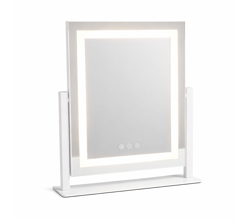 Miroir De Maquillage LED 25×30 Cm 3 Modes D'éclairage Miroir Tactile à Intensité Variable