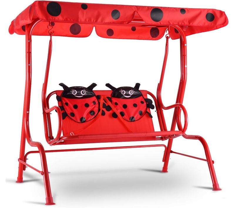 Balancelle De Jardin 2 Places,toit Anti-uv Balançoire Jardin Pour Enfants Chaise Bascule,rouge