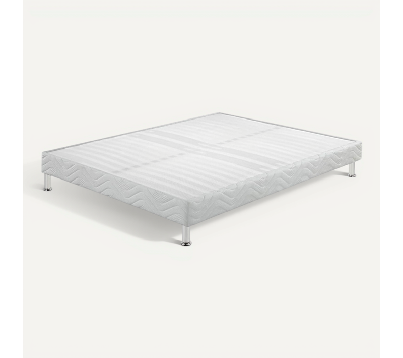 Sommier Tapissier + Jeu De Pieds 140x200 Omega Blanc 2x18 Lattes