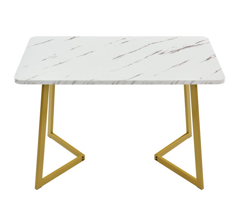 Table Repas Rectangle Marbre Pieds En Métal