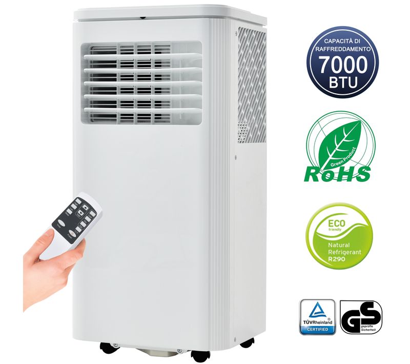 Climatiseur Mobile 7000 Btu/2000w Déshumidificateur, Refroidissement, Blanc