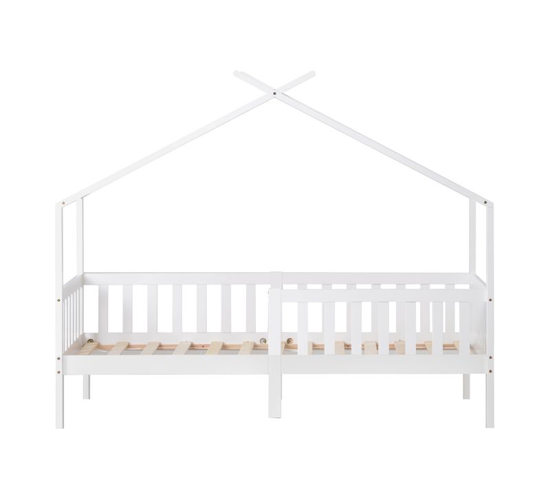 Lit Cabane 90 X 200 Cm Sommier Inclus Blanc