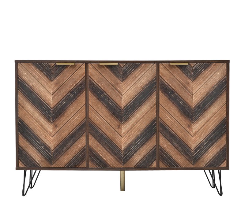 Buffet Rangement Commode 3 Porte Marron