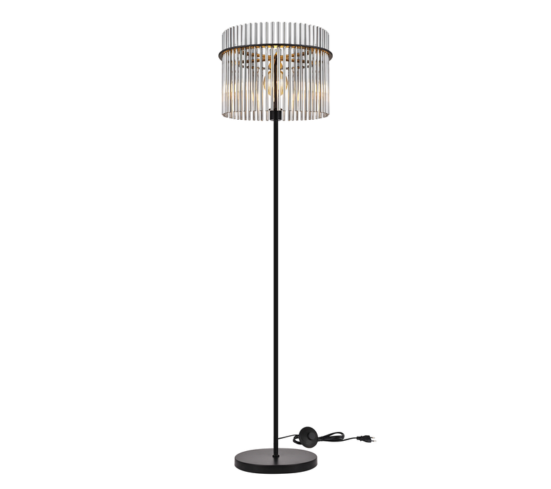 Lampadaire Salon Lampadaire Noir Lampadaire Métal Avec Interrupteur Au Pied E27 154cm