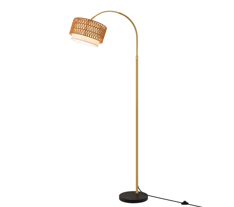 Lampadaire De Salon Vintage Intensité Variable Lampadaire Arc Rotation à 350° Pour Chambre Ou Bureau