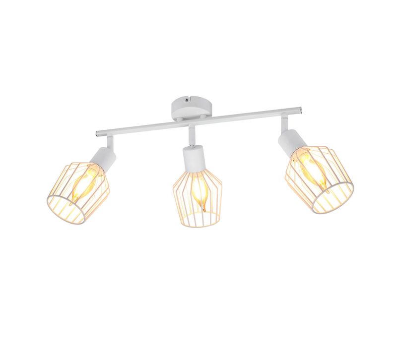 Spot Blanc Vintage 3 Lumières Orientable à 350° E14 Pour Salon